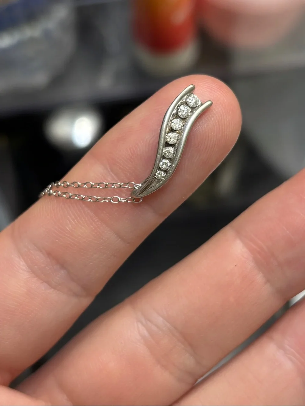 925 Sterling Silver .35 cttw Diamond Journey Pendent Necklace